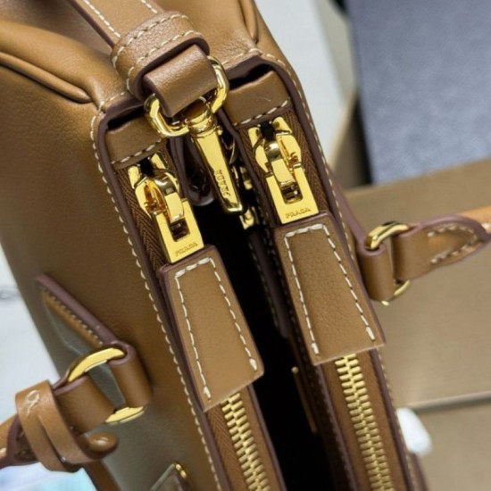 Super Clone Replica Prada Galleria Saffiano medium tote bag 1BA457 brown Top Replica Prada Galleria Saffiano medium tote bag 1BA457 brown