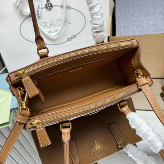 Super Clone Replica Prada Galleria Saffiano medium tote bag 1BA457 brown Top Replica Prada Galleria Saffiano medium tote bag 1BA457 brown