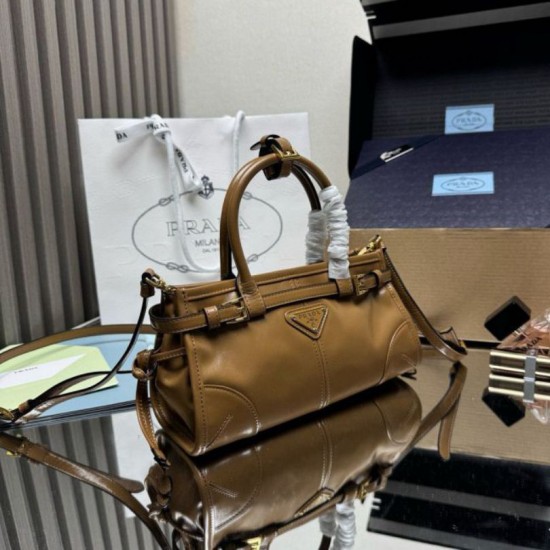 Super Clone Replica Prada Bonnie mini handbag 1BA486 Brown Top Replica Prada Bonnie mini handbag 1BA486 Brown