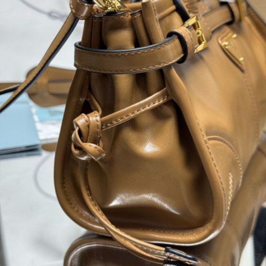 Super Clone Replica Prada Bonnie mini handbag 1BA486 Brown Top Replica Prada Bonnie mini handbag 1BA486 Brown