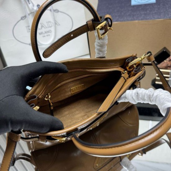 Super Clone Replica Prada Bonnie mini handbag 1BA486 Brown Top Replica Prada Bonnie mini handbag 1BA486 Brown