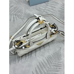 Super Clone Replica Prada Bonnie Mini Handbag 1BA486 White Top Replica Prada Bonnie Mini Handbag 1BA486 White