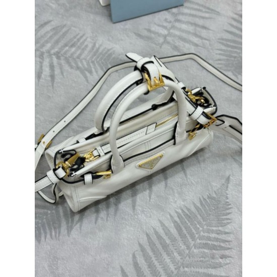 Super Clone Replica Prada Bonnie Mini Handbag 1BA486 White Top Replica Prada Bonnie Mini Handbag 1BA486 White