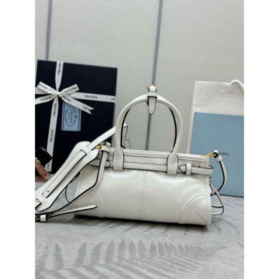 Super Clone Replica Prada Bonnie Mini Handbag 1BA486 White Top Replica Prada Bonnie Mini Handbag 1BA486 White
