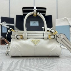 Top Replica Prada Bonnie Mini Handbag 1BA486 White