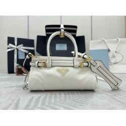 Top Replica Prada Bonnie Mini Handbag 1BA486 White