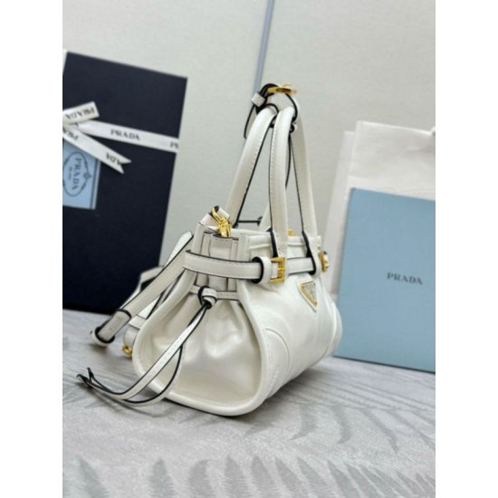 Super Clone Replica Prada Bonnie Mini Handbag 1BA486 White Top Replica Prada Bonnie Mini Handbag 1BA486 White