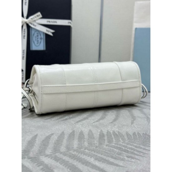Super Clone Replica Prada Bonnie Mini Handbag 1BA486 White Top Replica Prada Bonnie Mini Handbag 1BA486 White