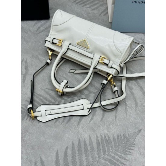 Super Clone Replica Prada Bonnie Mini Handbag 1BA486 White Top Replica Prada Bonnie Mini Handbag 1BA486 White