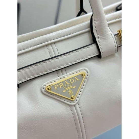 Super Clone Replica Prada Bonnie Mini Handbag 1BA486 White Top Replica Prada Bonnie Mini Handbag 1BA486 White