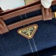 Super Clone Replica Prada Bonnie Mini Handbag 1BA486 Blue/Brown Top Replica Prada Bonnie Mini Handbag 1BA486 Blue/Brown