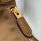Top Replica Prada Re-Edition 2005 Re-Nylon Saffiano Mini Hobo Bag 1N204M Brown