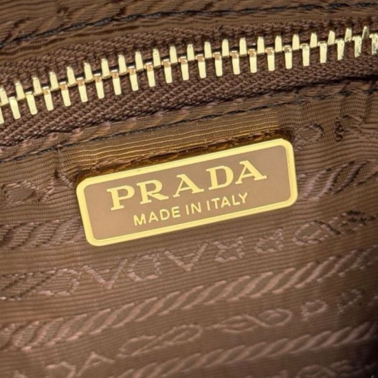 Top Replica Prada Re-Edition 2005 Re-Nylon Saffiano Mini Hobo Bag 1N204M Brown