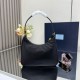 Top Replica Prada Re-Edition 2005 Re-Nylon Saffiano Mini Hobo Bag 1N204M Black