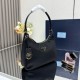 Top Replica Prada Re-Edition 2005 Re-Nylon Saffiano Mini Hobo Bag 1N204M Black