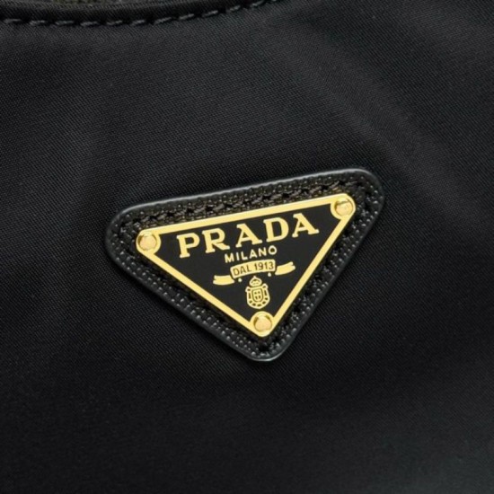 Top Replica Prada Re-Edition 2005 Re-Nylon Saffiano Mini Hobo Bag 1N204M Black