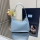 Top Replica Prada Re-Edition 2005 Re-Nylon Saffiano Mini Hobo Bag 1N204M Blue