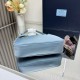 Top Replica Prada Re-Edition 2005 Re-Nylon Saffiano Mini Hobo Bag 1N204M Blue