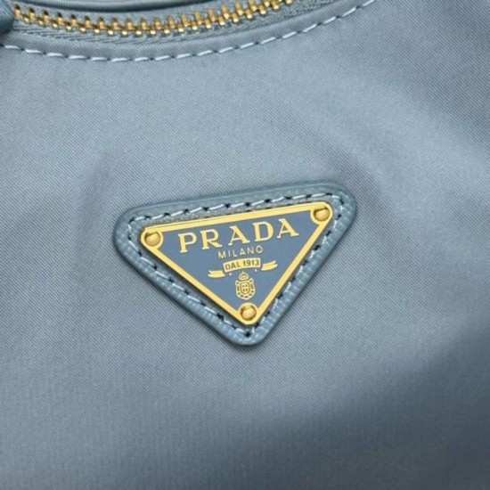 Top Replica Prada Re-Edition 2005 Re-Nylon Saffiano Mini Hobo Bag 1N204M Blue