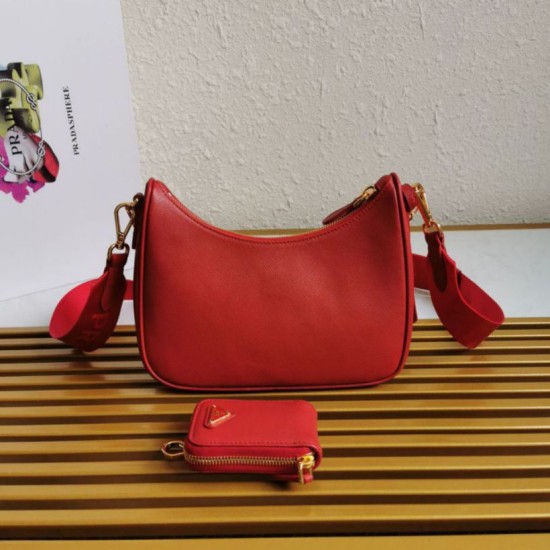 AAA Replica Prada Saffiano Leather Handbag/Hobo Bag Re-Edition 2005 Red 1:1 Replica Prada Saffiano Leather Handbag/Hobo Bag Re-Edition 2005 Red Knockoff