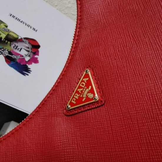 AAA Replica Prada Saffiano Leather Handbag/Hobo Bag Re-Edition 2005 Red 1:1 Replica Prada Saffiano Leather Handbag/Hobo Bag Re-Edition 2005 Red Knockoff