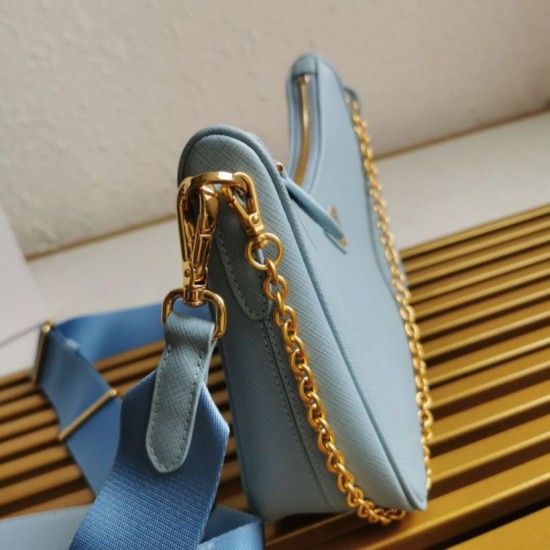 AAA Replica Prada Saffiano Leather Handbag/Hobo Bag Re-Edition 2005 Blue 1:1 Replica Prada Saffiano Leather Handbag/Hobo Bag Re-Edition 2005 Blue Knockoff