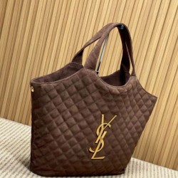 AAA Replica YSL Saint Laurent Icare Tote Bag Brown Suede 1:1 Replica YSL Saint Laurent Icare Tote Bag Brown Suede Knockoff