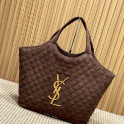 1:1 Replica YSL Saint Laurent Icare Tote Bag Brown Suede Knockoff