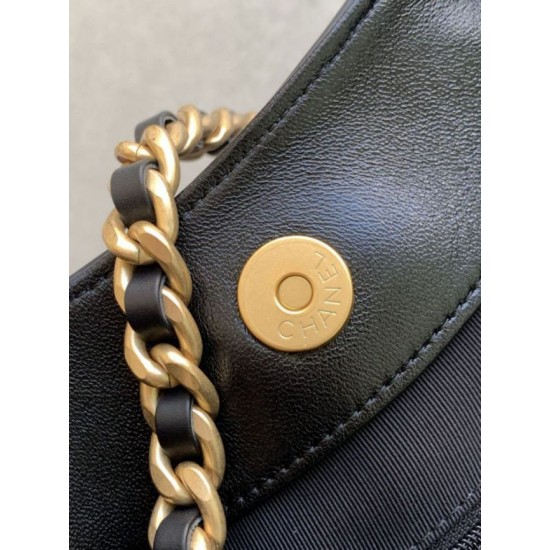 1:1 Replica Chanel 26C Dumpling Hobo Bag AS5978 Black Knockoff