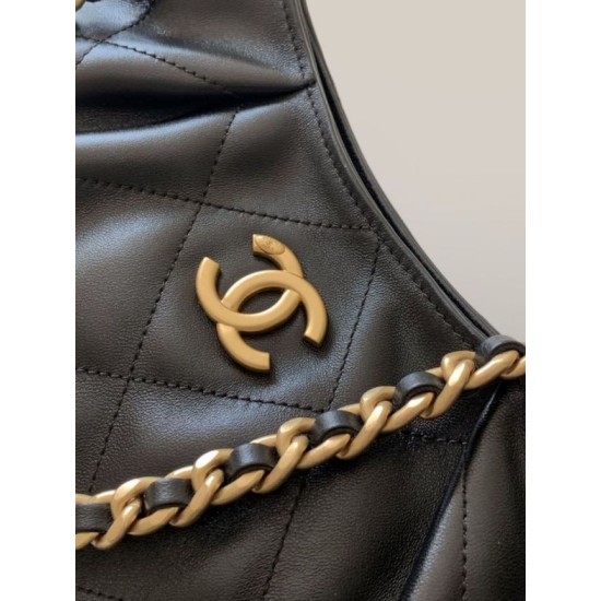 1:1 Replica Chanel 26C Hippie Hobo Bag Black Knockoff