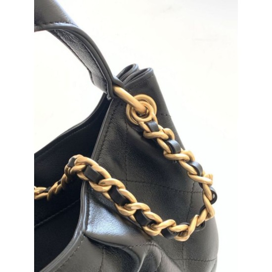 1:1 Replica Chanel 26C Hippie Hobo Bag Black Knockoff