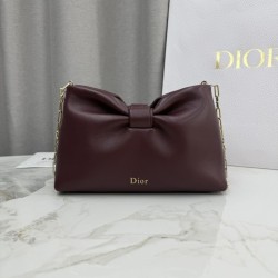 1:1 Replica Dior Bow Small/Medium Crossbody Bag with Gold Finish Coffee Knockoff