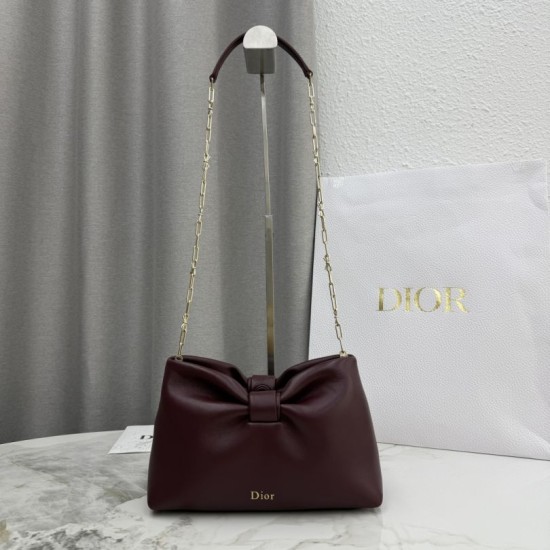 AAA Replica Dior Bow Small/Medium Crossbody Bag with Gold Finish Coffee 1:1 Replica Dior Bow Small/Medium Crossbody Bag with Gold Finish Coffee Knockoff