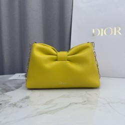 1:1 Replica Dior Bow Small/Medium Crossbody Bag with Gold Finish Yellow Knockoff