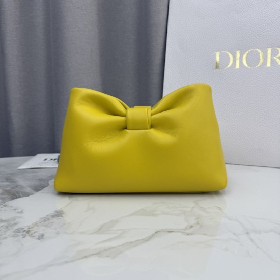 AAA Replica Dior Bow Small/Medium Crossbody Bag with Gold Finish Yellow 1:1 Replica Dior Bow Small/Medium Crossbody Bag with Gold Finish Yellow Knockoff