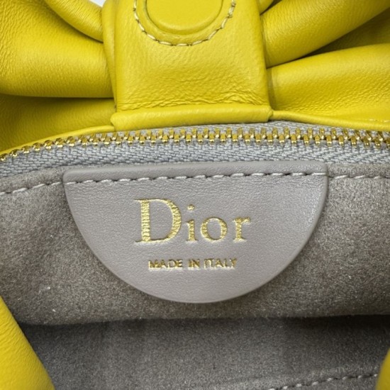 AAA Replica Dior Bow Small/Medium Crossbody Bag with Gold Finish Yellow 1:1 Replica Dior Bow Small/Medium Crossbody Bag with Gold Finish Yellow Knockoff