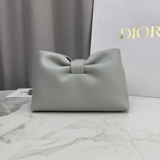AAA Replica Dior Bow Small/Medium Crossbody Bag with Gold Finish Grey 1:1 Replica Dior Bow Small/Medium Crossbody Bag with Gold Finish Grey Knockoff