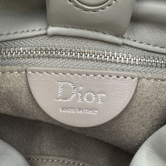 AAA Replica Dior Bow Small/Medium Crossbody Bag with Gold Finish Grey 1:1 Replica Dior Bow Small/Medium Crossbody Bag with Gold Finish Grey Knockoff