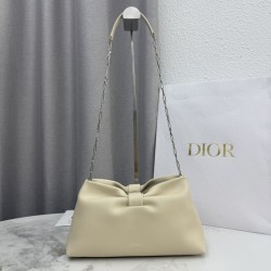 1:1 Replica Dior Bow Small/Medium Crossbody Bag Light Beige Stainless Steel Knockoff