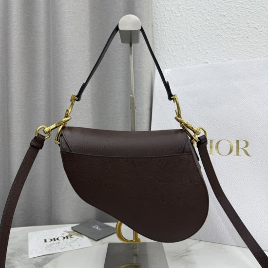 AAA Replica Dior Saddle Bag Brown Grained Calfskin 1:1 Replica Dior Saddle Bag Brown Grained Calfskin Knockoff