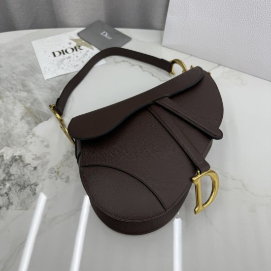 AAA Replica Dior Saddle Bag Brown Grained Calfskin 1:1 Replica Dior Saddle Bag Brown Grained Calfskin Knockoff