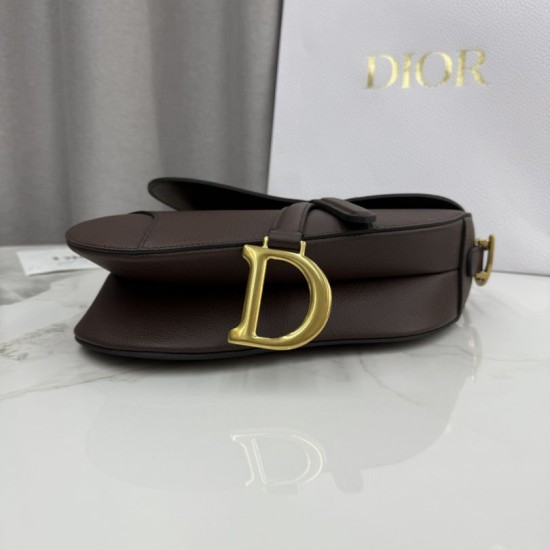 AAA Replica Dior Saddle Bag Brown Grained Calfskin 1:1 Replica Dior Saddle Bag Brown Grained Calfskin Knockoff