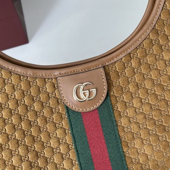 AAA Replica Gucci Giglio Large Suede GG Tote Bag 853971 Brown 1:1 Replica Gucci Giglio Large Suede GG Tote Bag 853971 Brown Knockoff