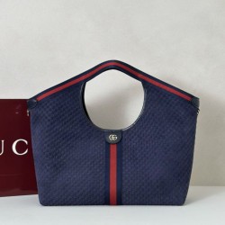 1:1 Replica Gucci Giglio Large Suede GG Tote Bag 853971 Blue Knockoff