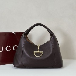 1:1 Replica Gucci 837466 Softbit Maxi Shoulder Bag Dark Brown Knockoff
