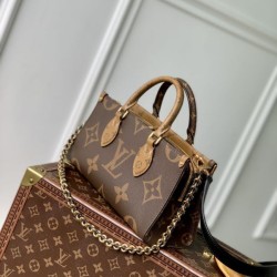 1:1 Replica LV OnTheGo Chain Bag East West Brown Knockoff
