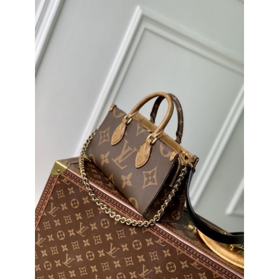 AAA Replica LV OnTheGo Chain Bag East West Brown 1:1 Replica LV OnTheGo Chain Bag East West Brown Knockoff