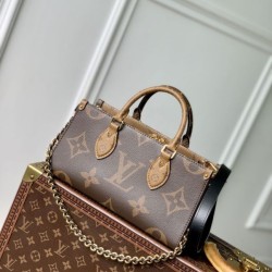 1:1 Replica LV OnTheGo Chain Bag East West Brown Knockoff