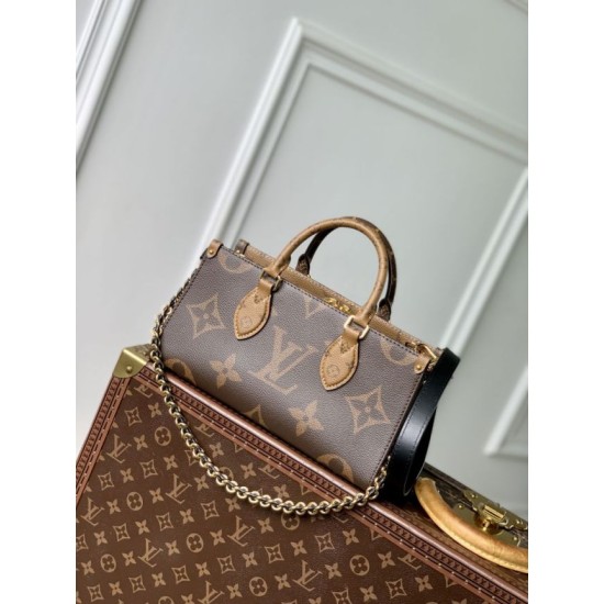 AAA Replica LV OnTheGo Chain Bag East West Brown 1:1 Replica LV OnTheGo Chain Bag East West Brown Knockoff