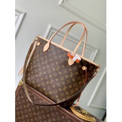 1:1 Replica LV M28407 Neverfull Inside Out MM Bag Brown Knockoff